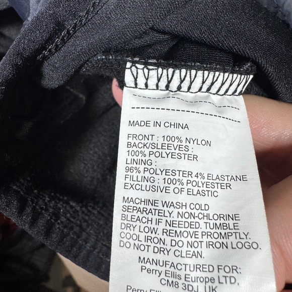 Perry Ellis Jacket Black Quilted Puffer Front Knit Zip Up Coat Menswear Sz‎ XXL - Picture 3 of 8